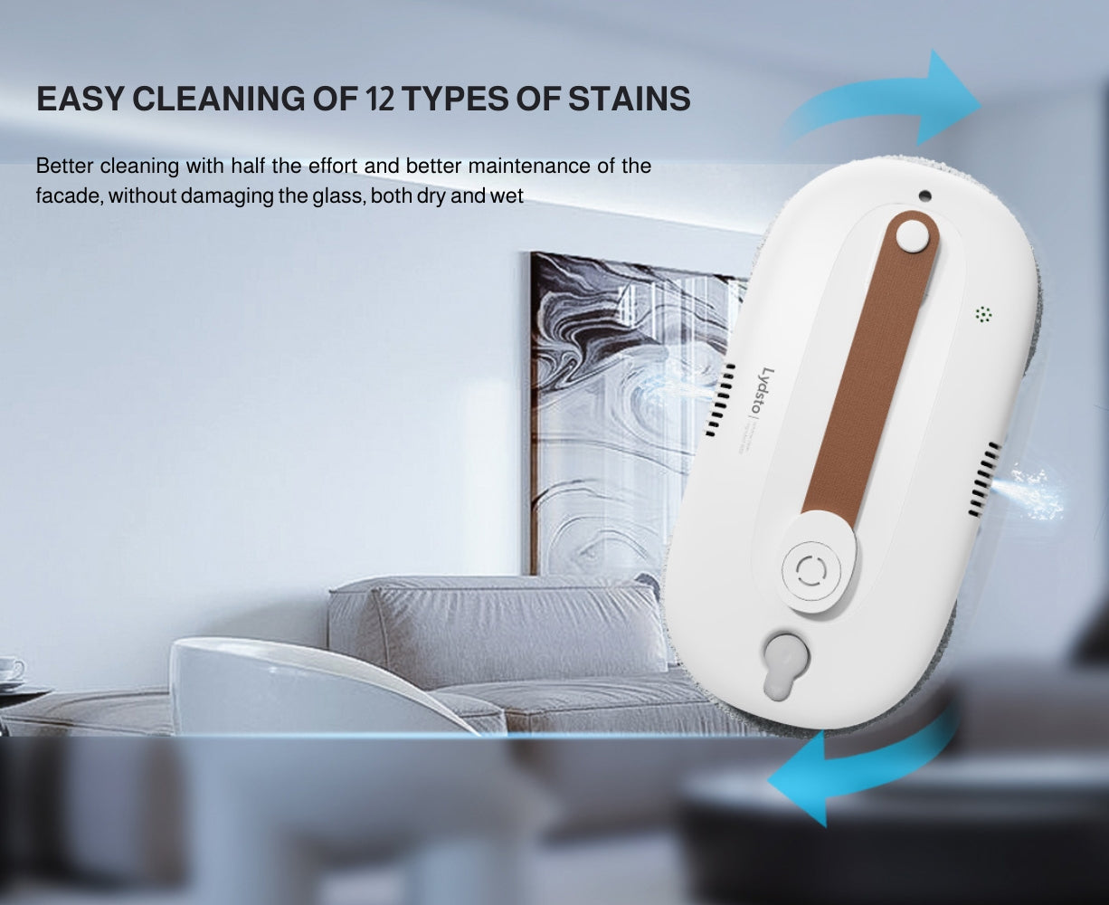 EASY CLEANING OF 12 TYPES OF STAINS Better cleaning with half the effort and better maintenance of the facade, without damaging the glass, both dry and wet.