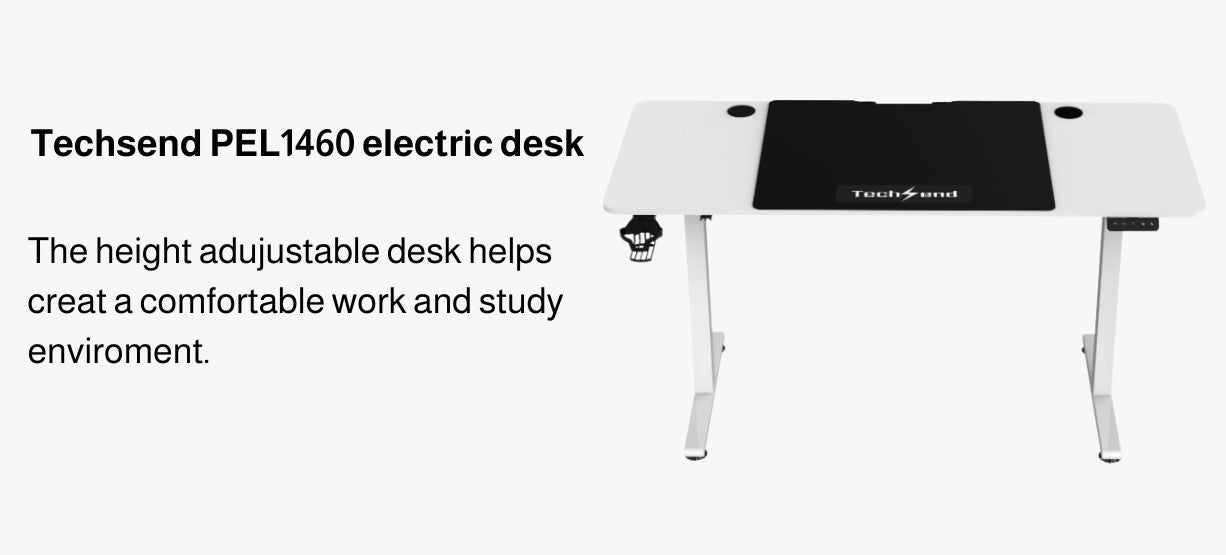 Techsend Electric Adjustable Lifting Desk PEL 1460 The height adujustable desk helps creat a comfortable work and study enviroment.