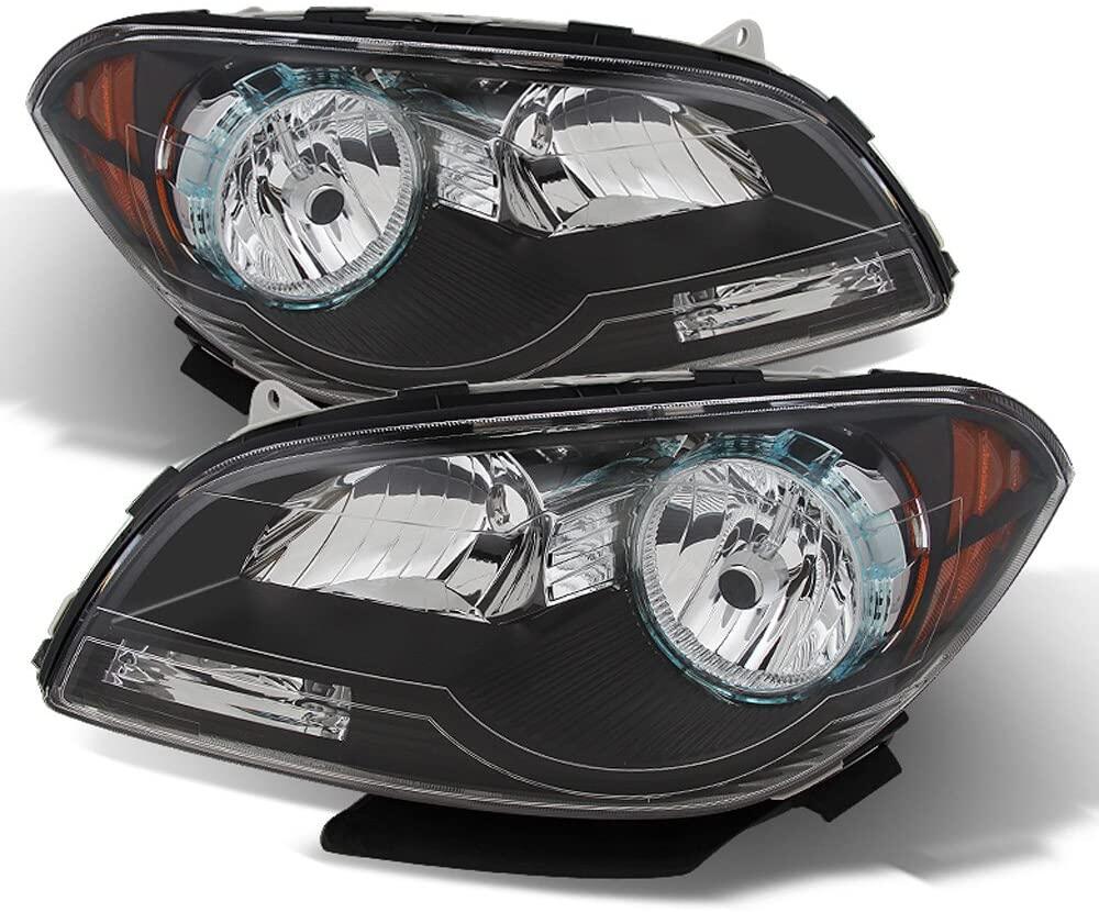 munirater Black Housing Headlight Assembly Replacement for 2008-2012 Malibu Replace Driver & Passenger Side Headlamps