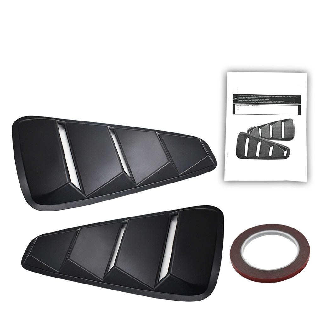 munirater Black Side Window Louvers Scoop Cover Vent Replacement for 2005-2014 Mustang