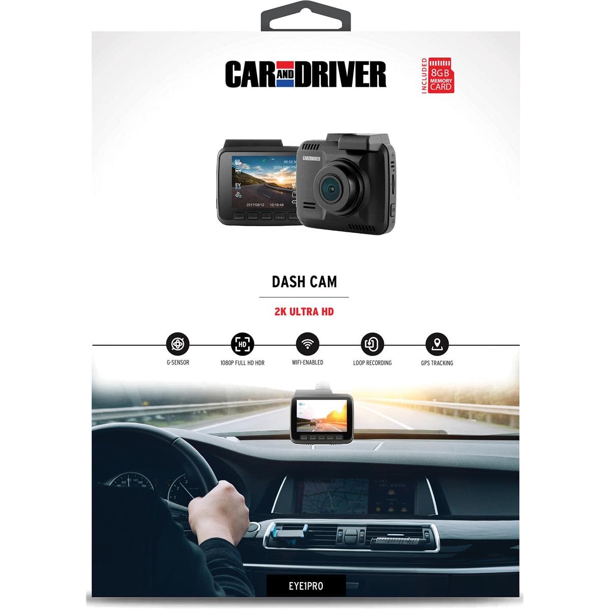 Car and Driver Dash Cam with Built-in WiFi GPS