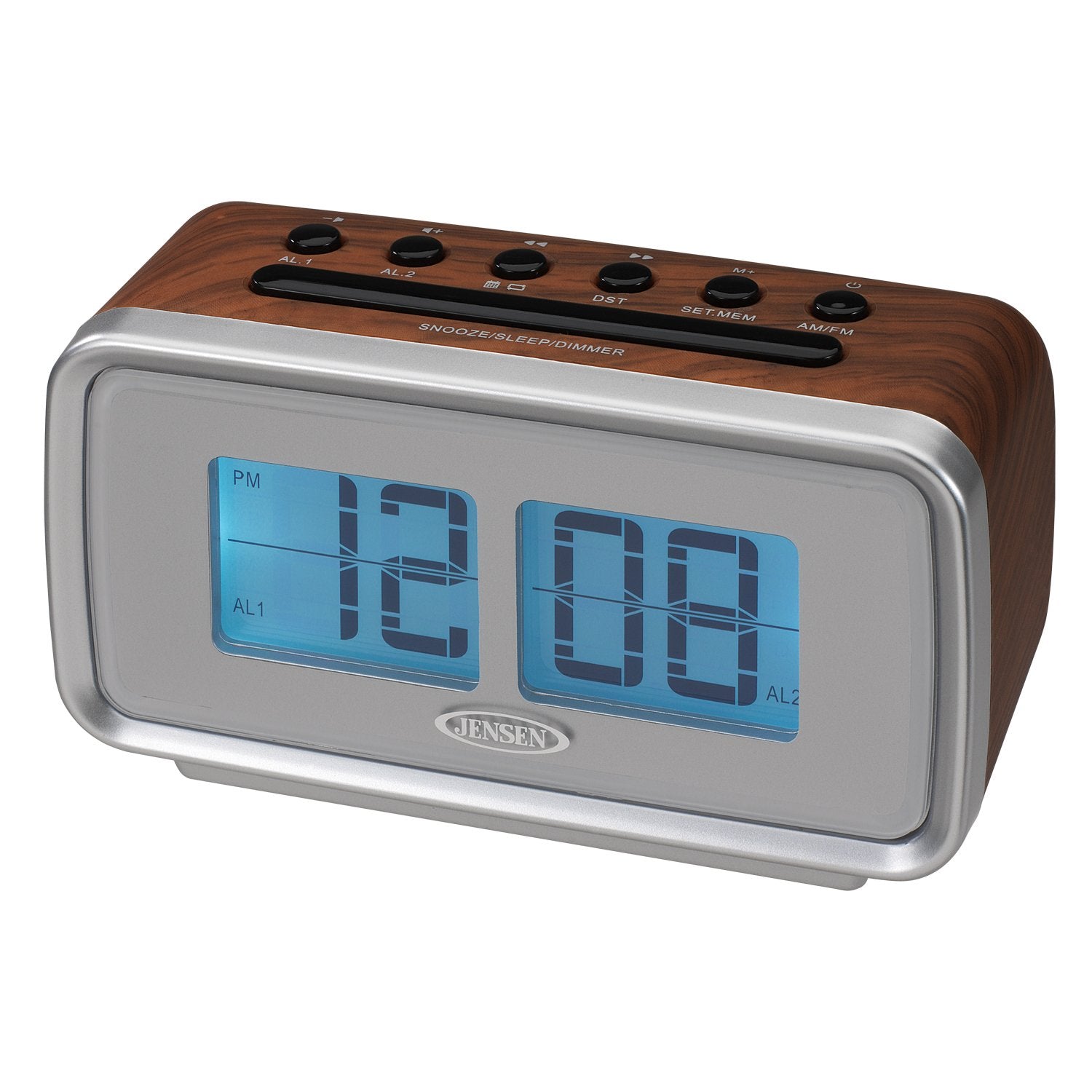 Jensen JCR-232 Clock Radio, Brown