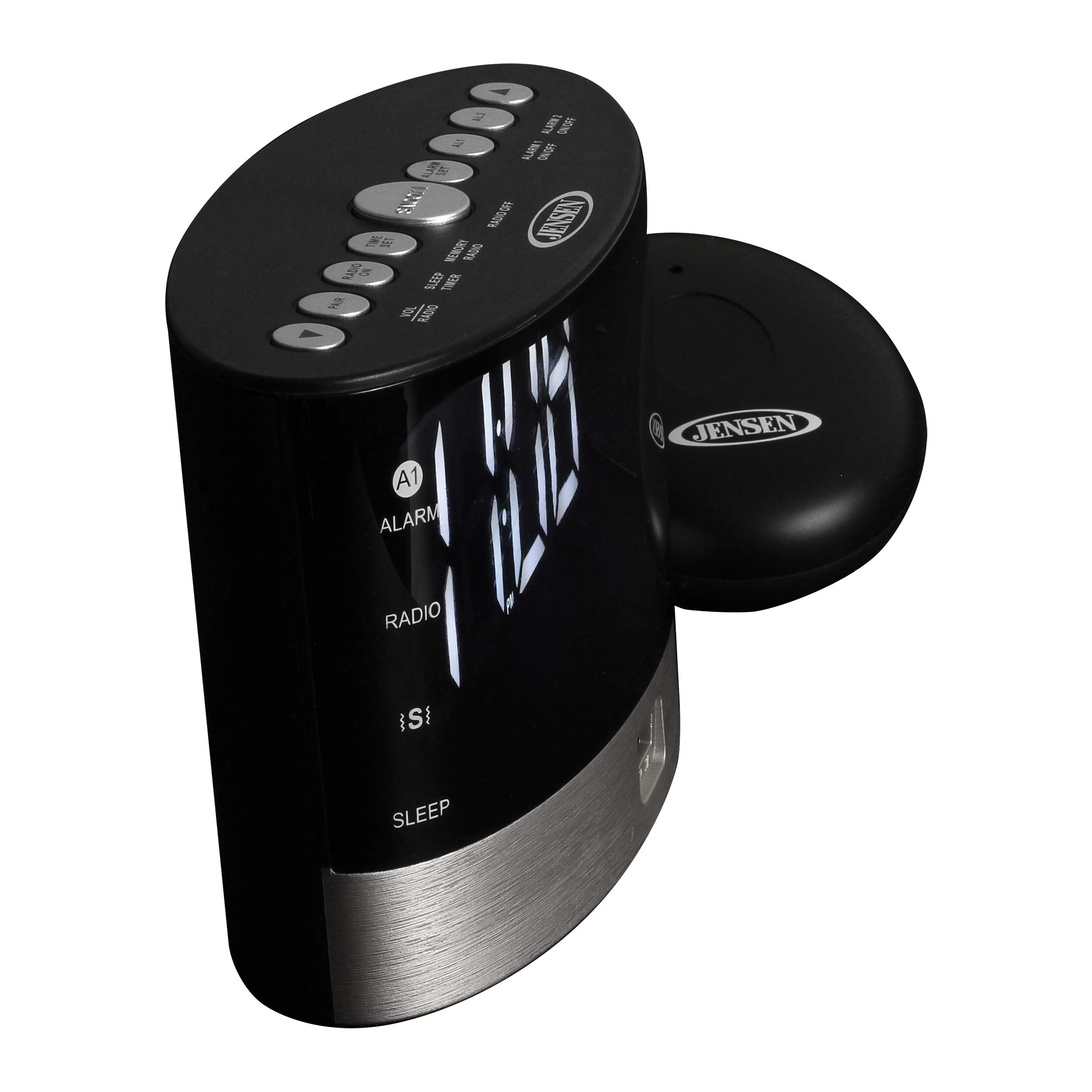 JENSEN JCR-255 JCR-255 .6-Watt AM/FM Dual-Alarm Digital Clock Radio with Under-Pillow Vibrator