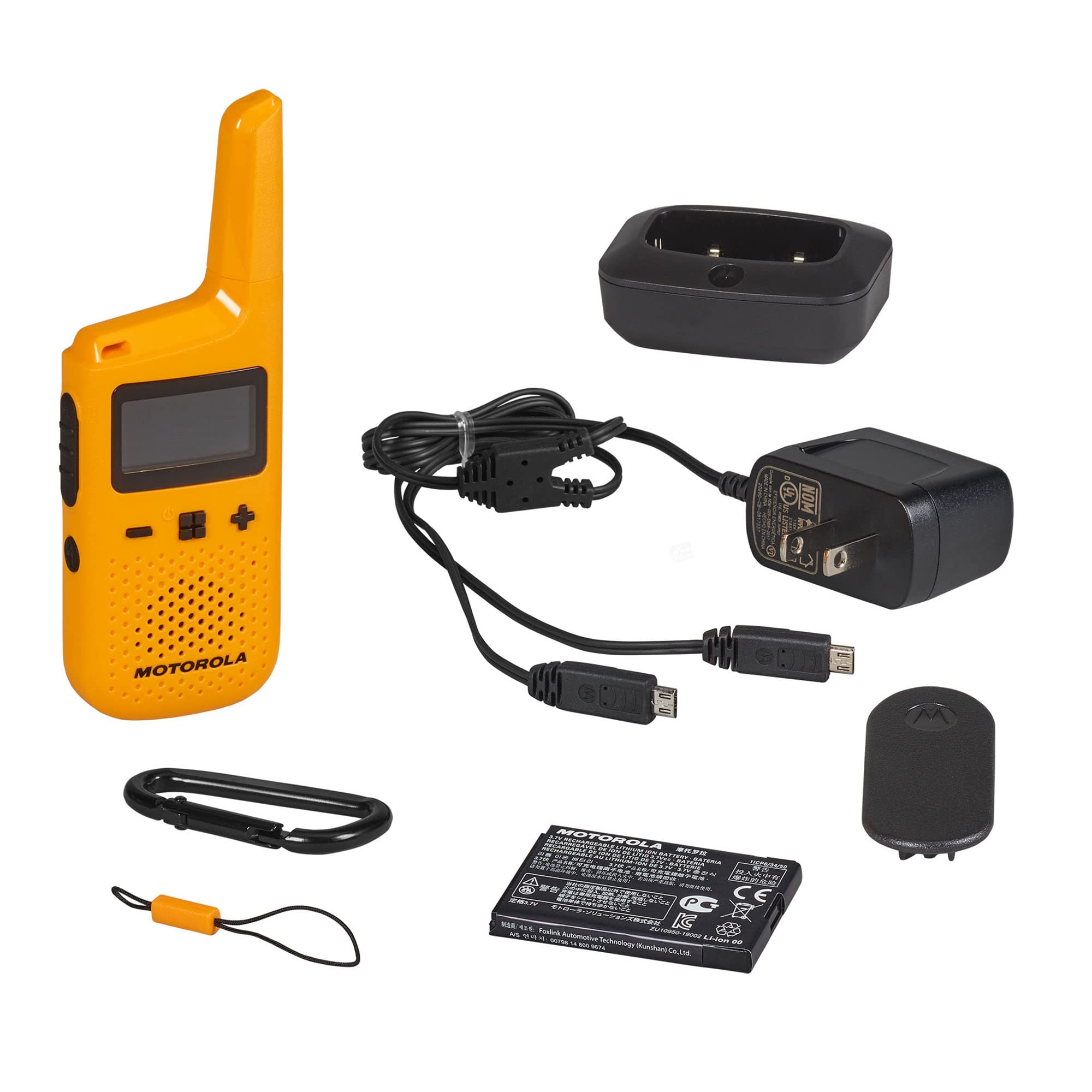 Motorola Solutions T380 Talkabout Radio, 2 Pack, Yellow