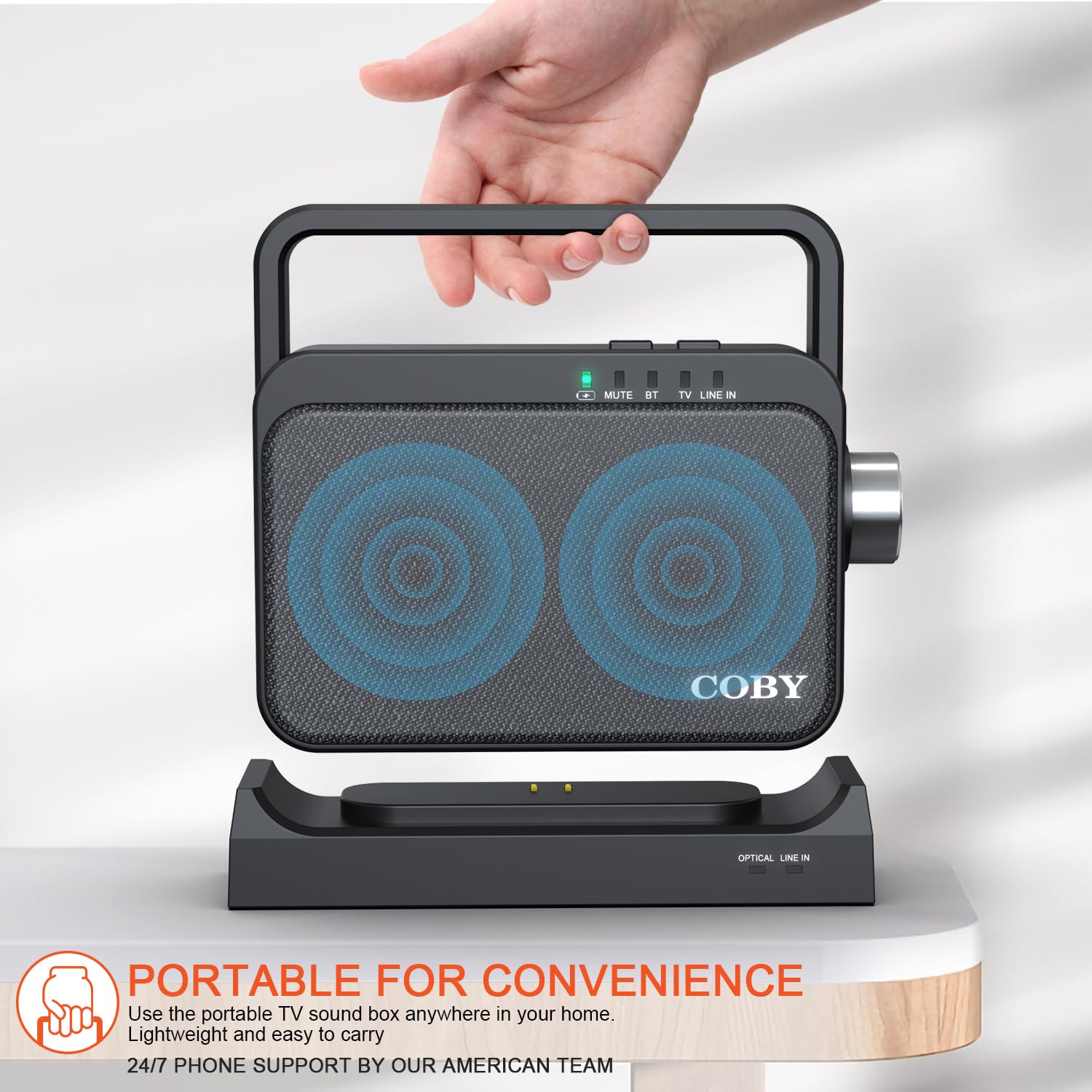 Coby Wireless Digital Hearing Amplifier TV Audio Speaker for Hard of Hearing