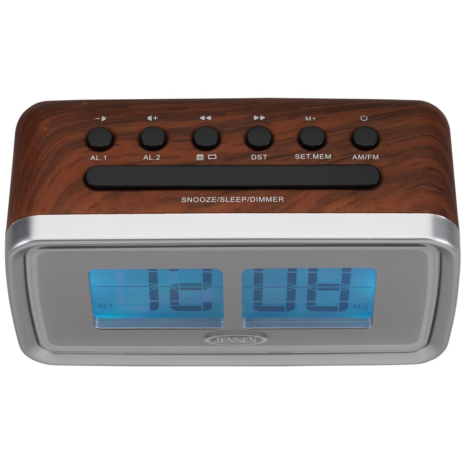 Jensen JCR-232 Clock Radio, Brown