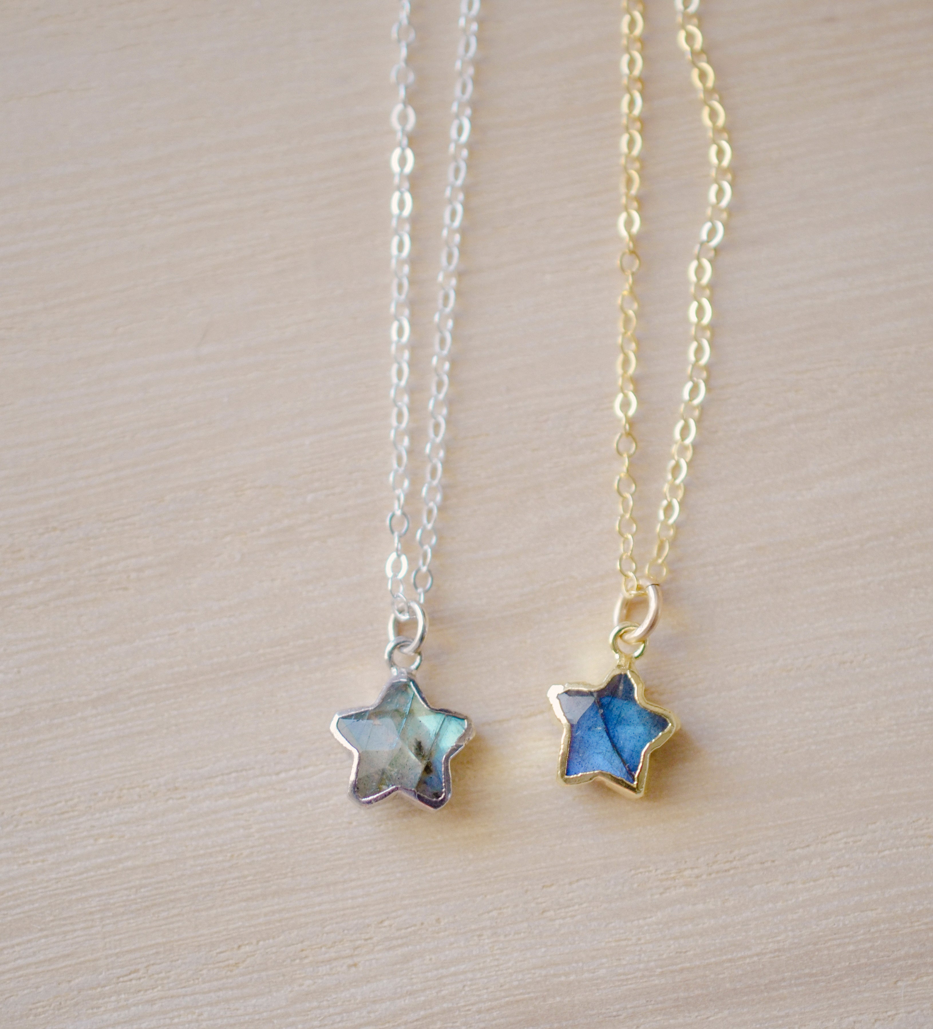 Labradorite Star Necklace, Gold or Sterling Silver