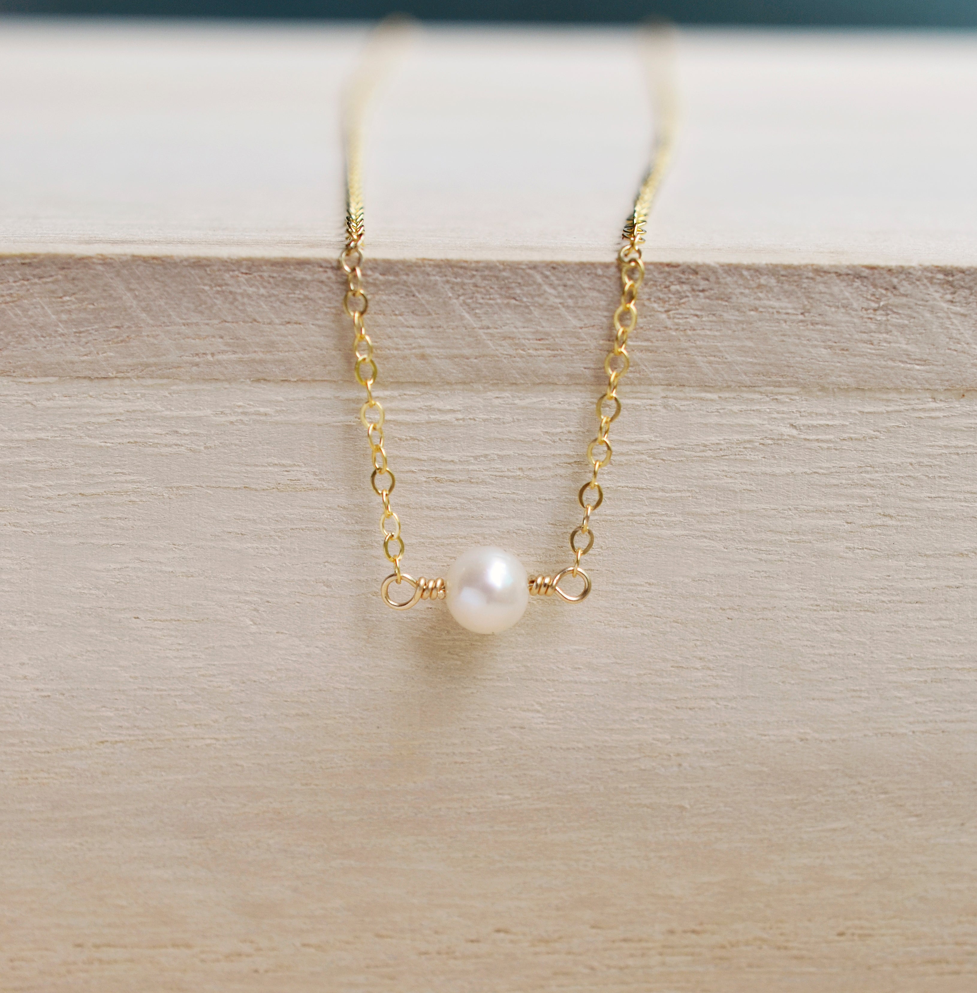 Small Round White Freshwater Pearl Necklace