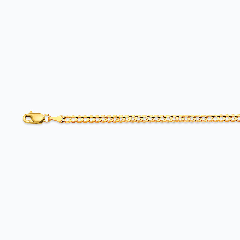 10K 2.5MM YELLOW GOLD SOLID CURB 9