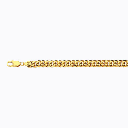 14K 7.5MM YELLOW GOLD HOLLOW MIAMI CUBAN 28