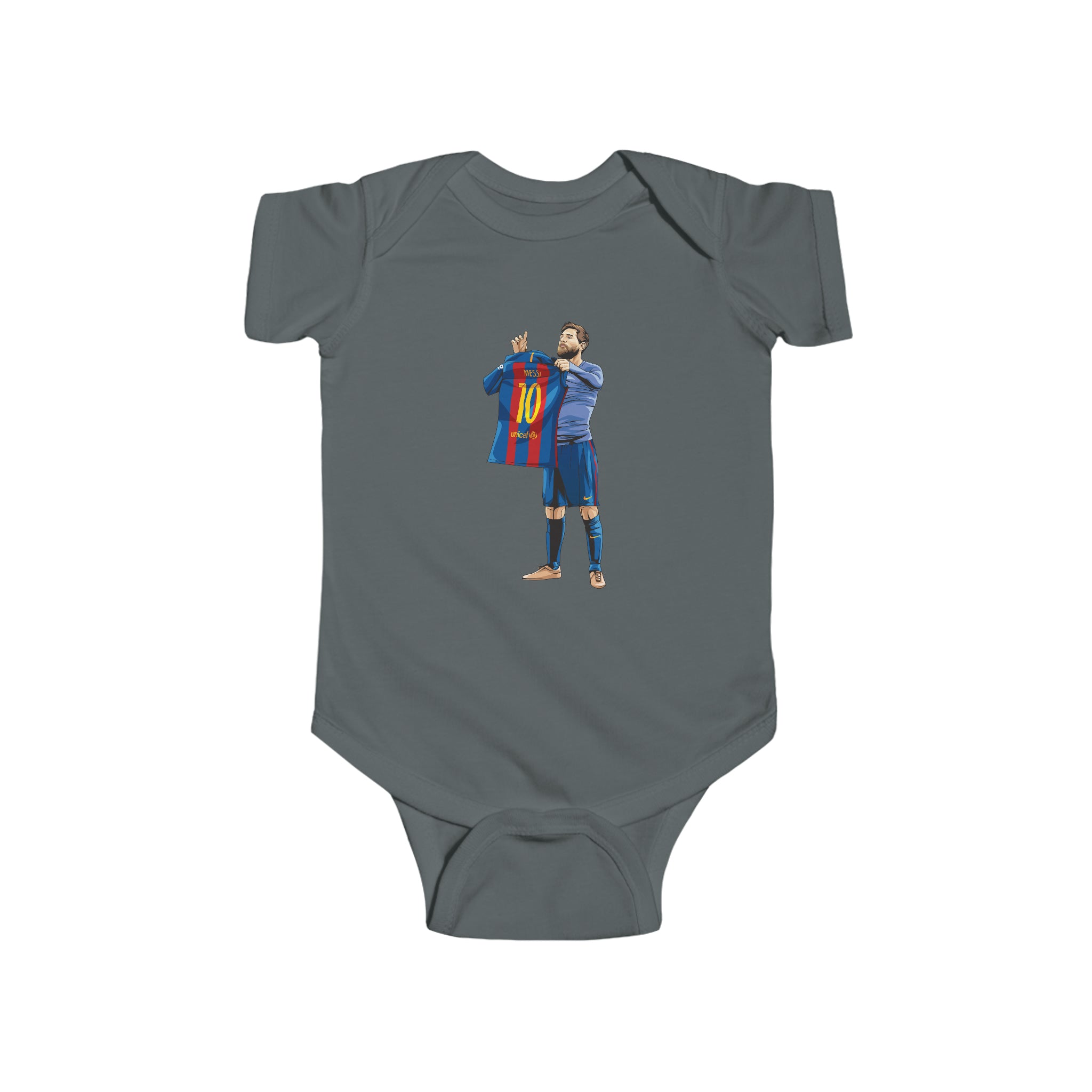 El Clasico Iconic Messi Celebration Baby Fine Jersey Onesie