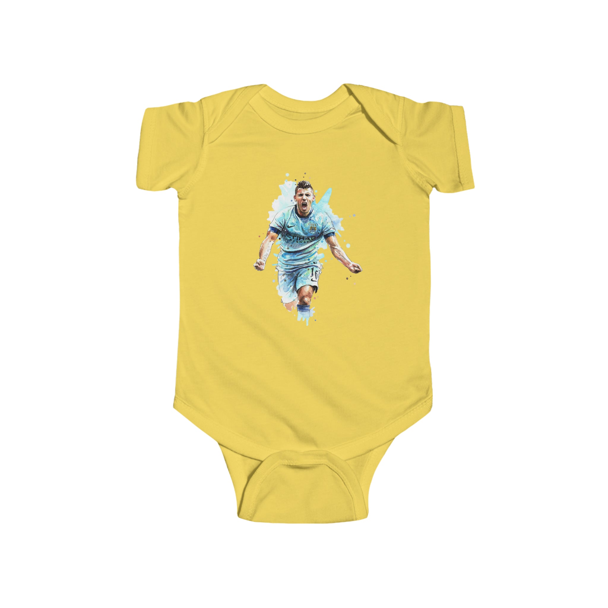 Man City Aguero Vintage Baby Fine Jersey Onesie