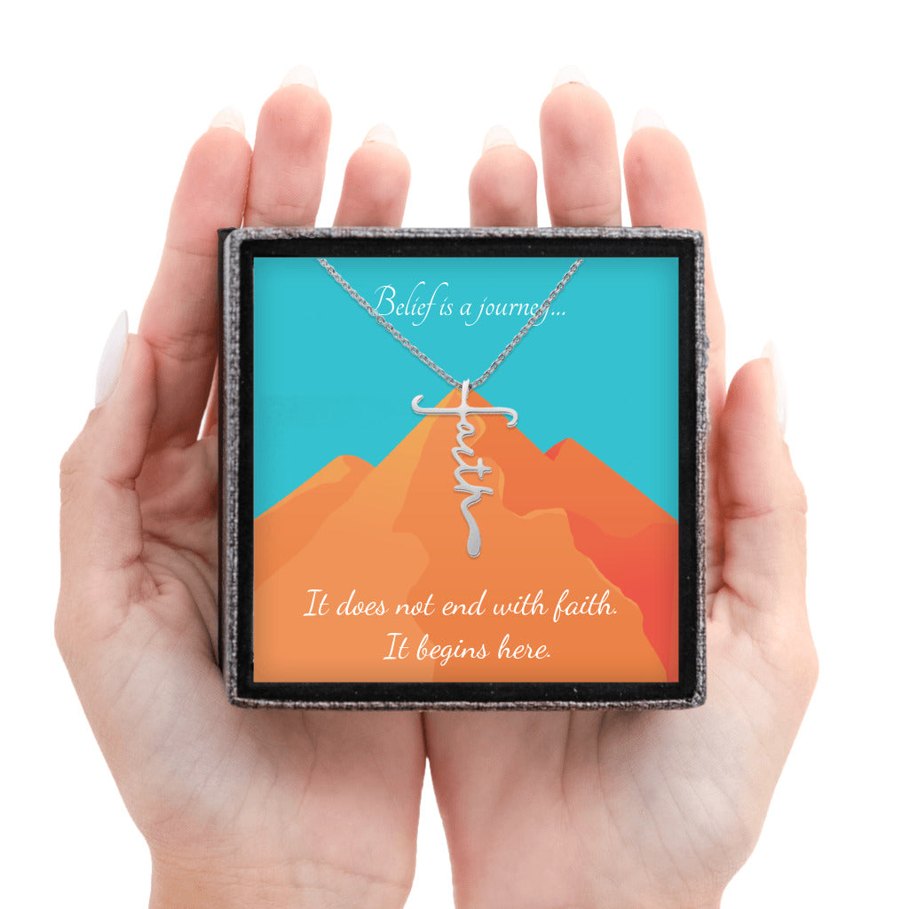 Faith Cross Pendant Religious Gift Necklace