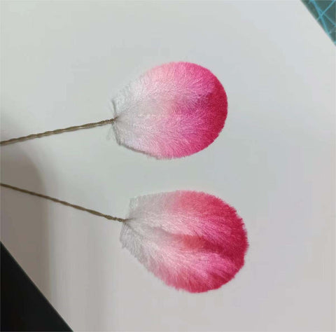 Flat style Ronghua(Velvet Flowers) made with Xiang embroidery thread