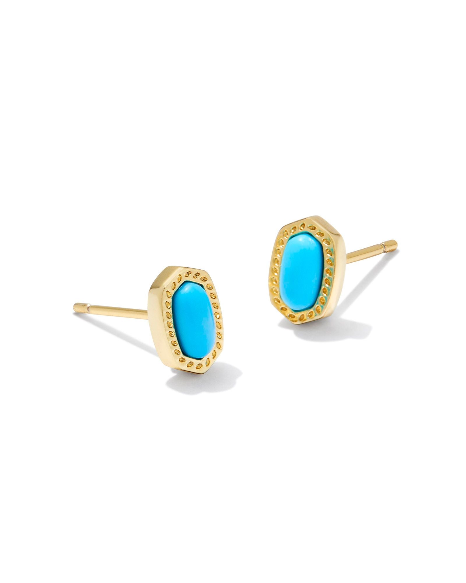 Mini Ellie Stud Earrings in Gold Turquoise Magnesite by Kendra Scott