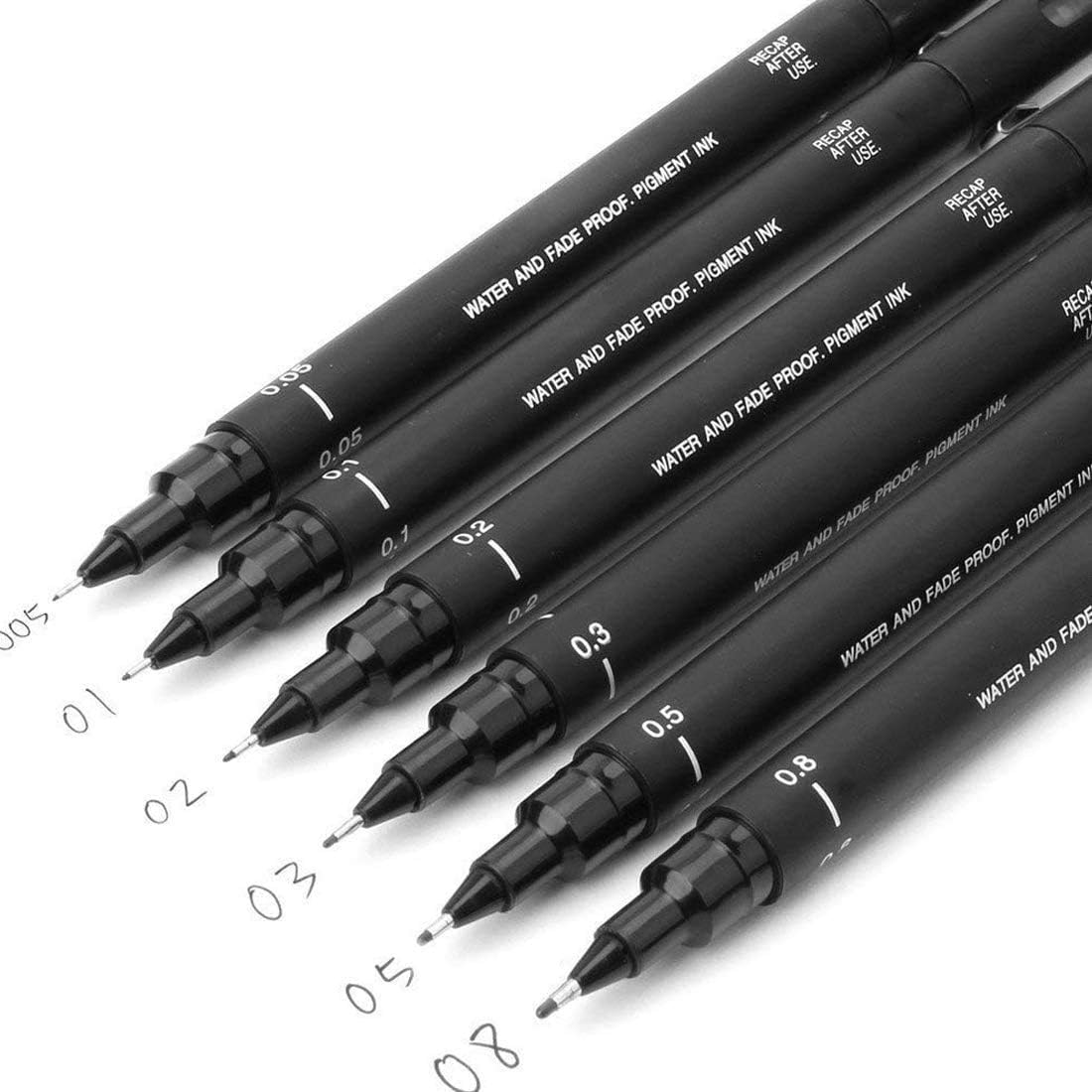 Uni Pin Technical Fineliner Drawing Pens 6 Tip Sizes,Black Ink