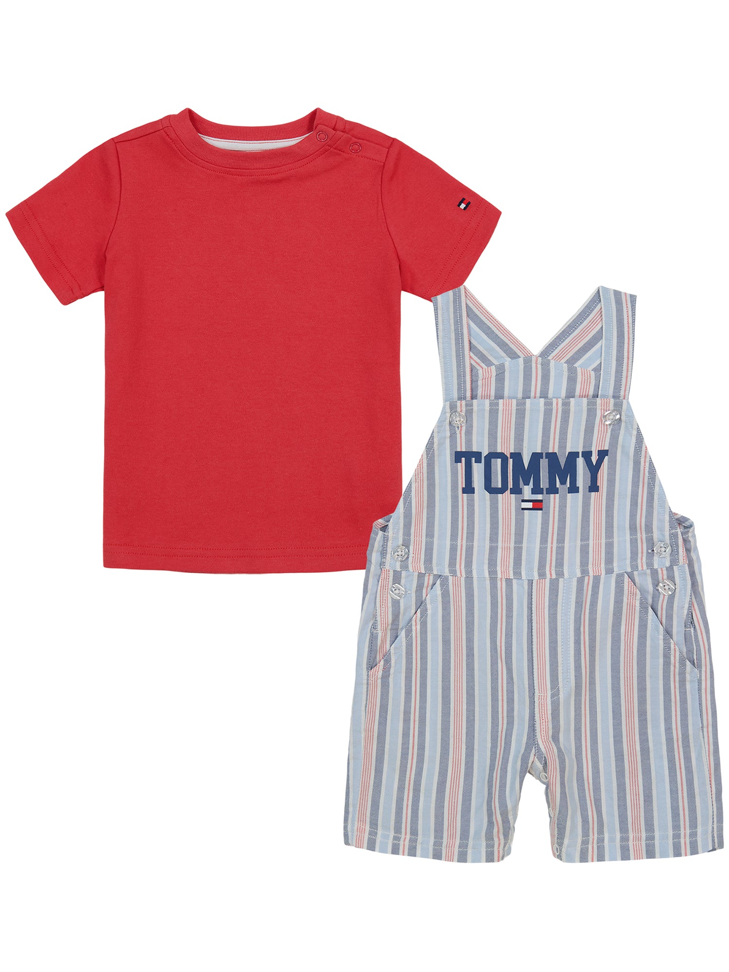 Tommy Hilfiger Red and Blue Stripe Shortall Set