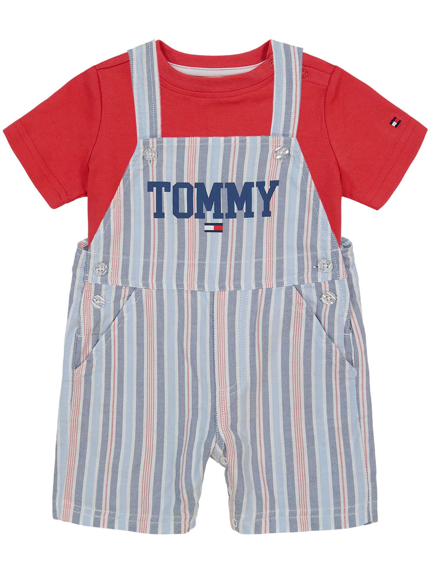 Tommy Hilfiger Red and Blue Stripe Shortall Set