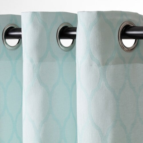 IKEA ADELHILD Curtains, 1 pair, white/turquoise, 145x150 cm (57x59 