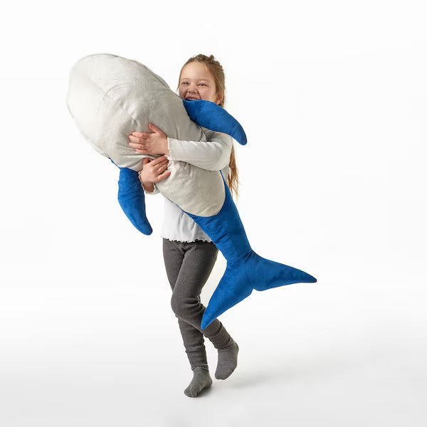 IKEA BLAVINGAD Soft toy, blue whale, 100 cm (39 