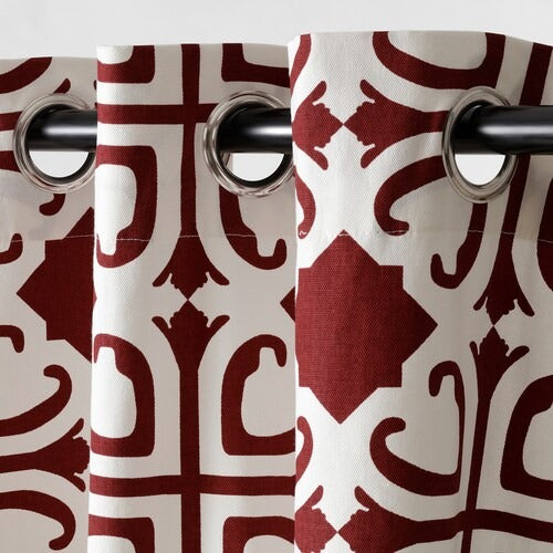 IKEA BUKETTSPIREA Curtains, 1 pair, flower/red, 145x150 cm (57x59 