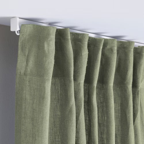 IKEA DYTAG Curtains, 1 pair, grey-green, 145x250 cm (57x98 