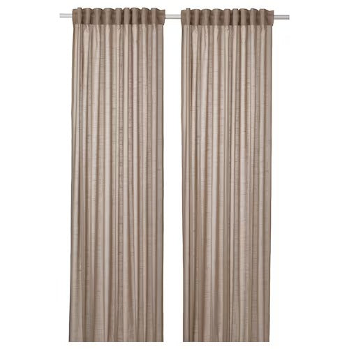 IKEA SILVERLONN Sheer curtains, 1 pair, beige, 145x250 cm (57x98 