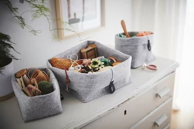 IKEA RAGGISAR Basket, set of 3, grey | IKEA Clothes boxes | IKEA Storage boxes & baskets | IKEA Small storage & organisers | Eachdaykart