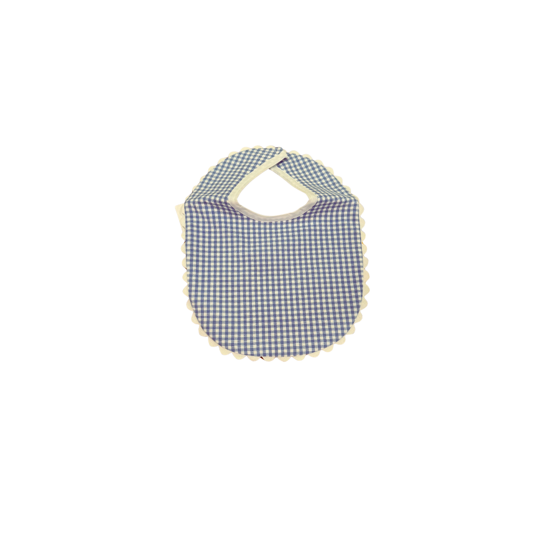 Gingham ric rac bib