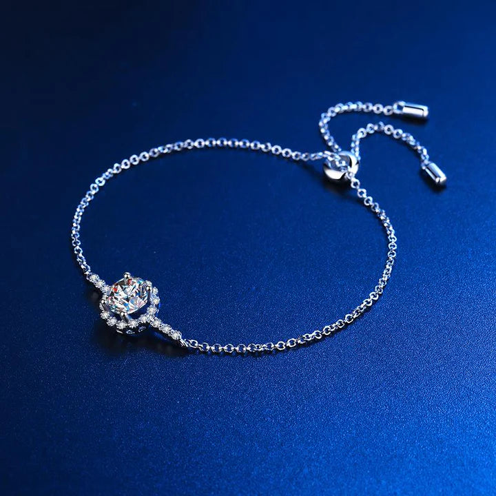 Halo 925 Sterling Silver Diamond Bracelet