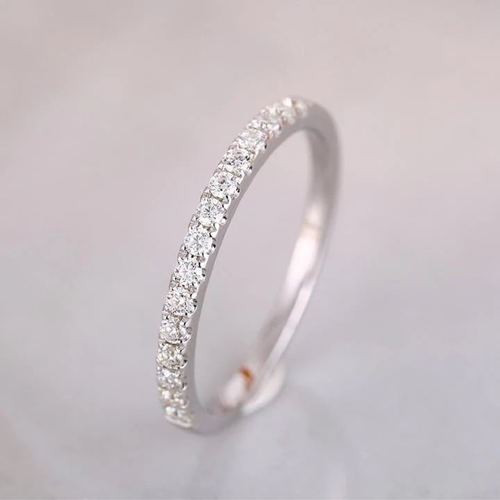 Classic Half Eternity Band In Sterling Silver