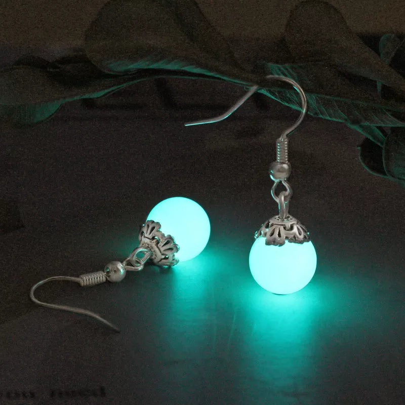 Fashion Luminous Earrings Pearl Dangle Drop Earrings Classic Glow In The Dark Earrings Halloween Jewelry Gift for Women Girl