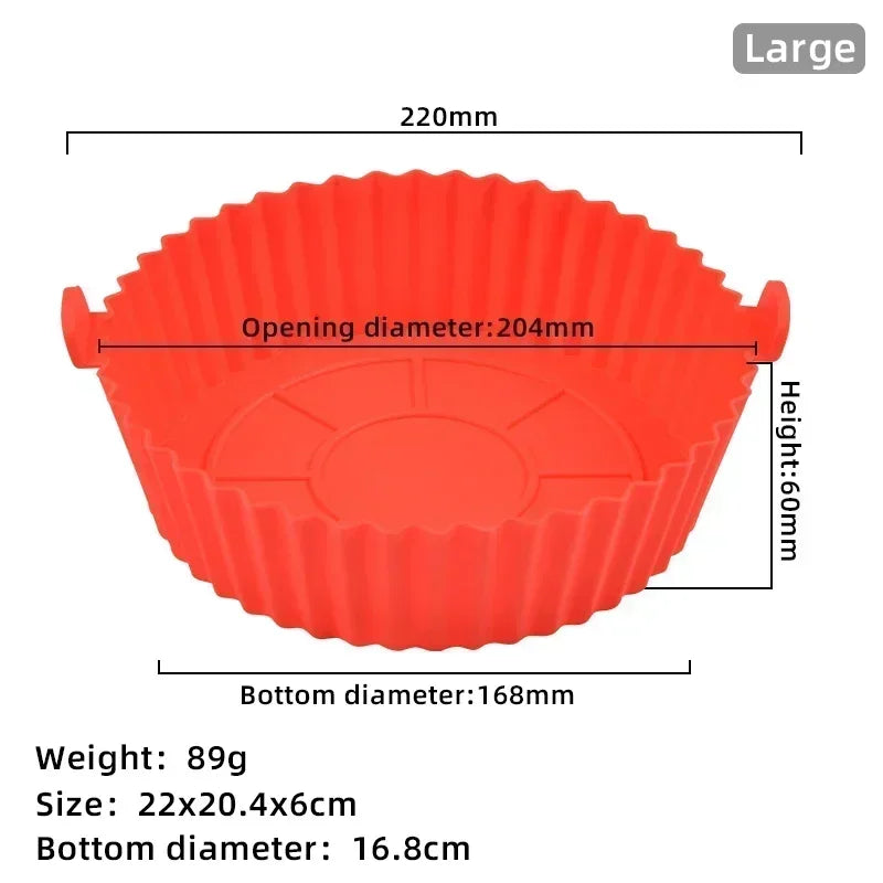 Silicone Basket Pot Tray Airfryer Liner For Air Fryer Reusable Container Accessories Pan Baking Mold Canister Shape Protector