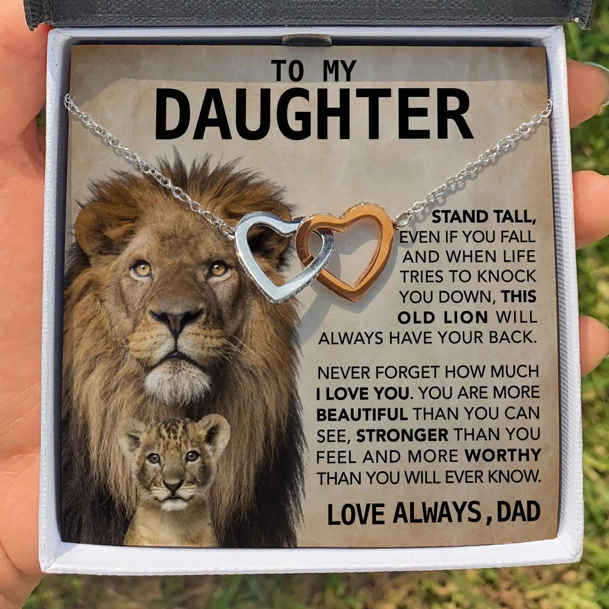 Daughter Gifts From Dad To My Daughter Lion Dad Christmas Gift Father Daughter Necklace 2022 New Dropshipping