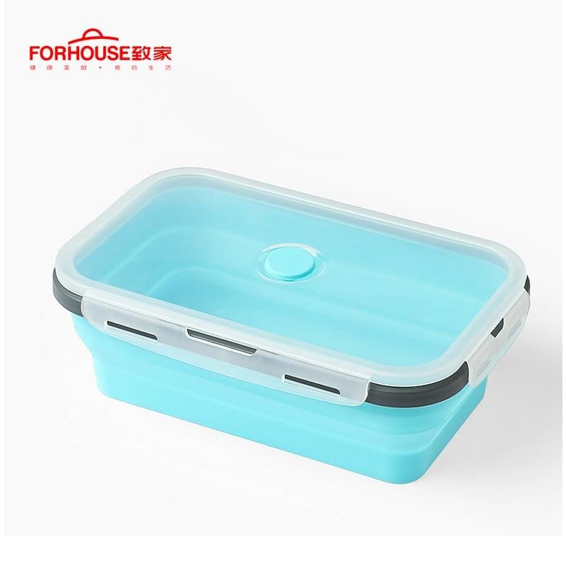 Silicone Lunch Box Food Storage Container Bento BPA Free Microwavable Portable