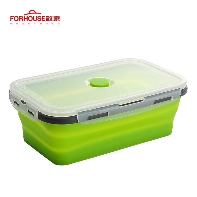 Silicone Lunch Box Food Storage Container Bento BPA Free Microwavable Portable