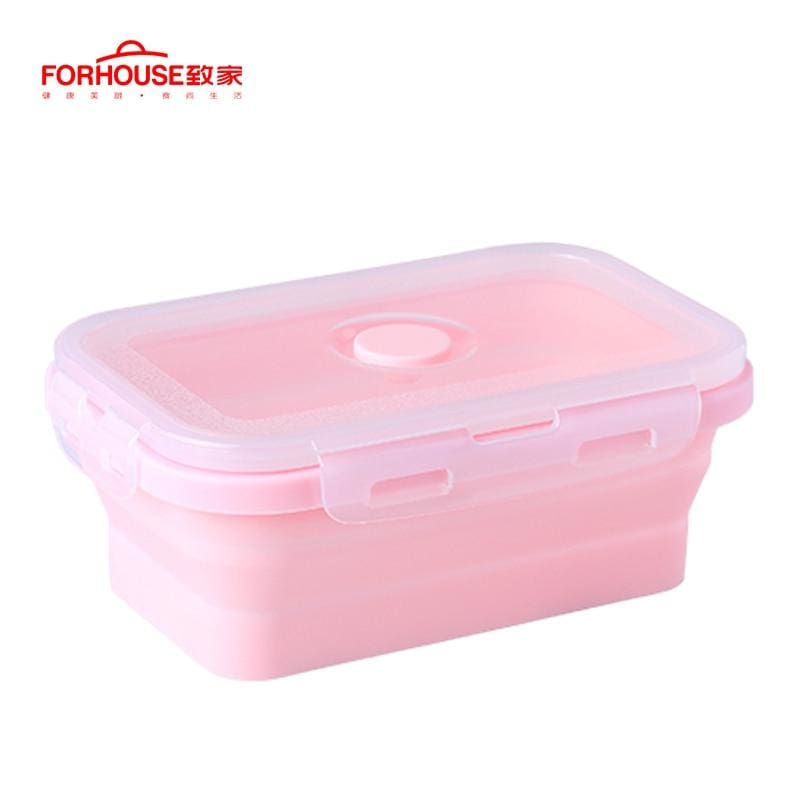 Silicone Lunch Box Food Storage Container Bento BPA Free Microwavable Portable