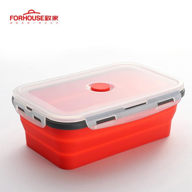 Silicone Lunch Box Food Storage Container Bento BPA Free Microwavable Portable