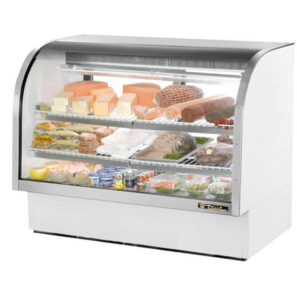 True TCGG-60-LD Refrigerated Deli Case with Curved Glass 60 inch