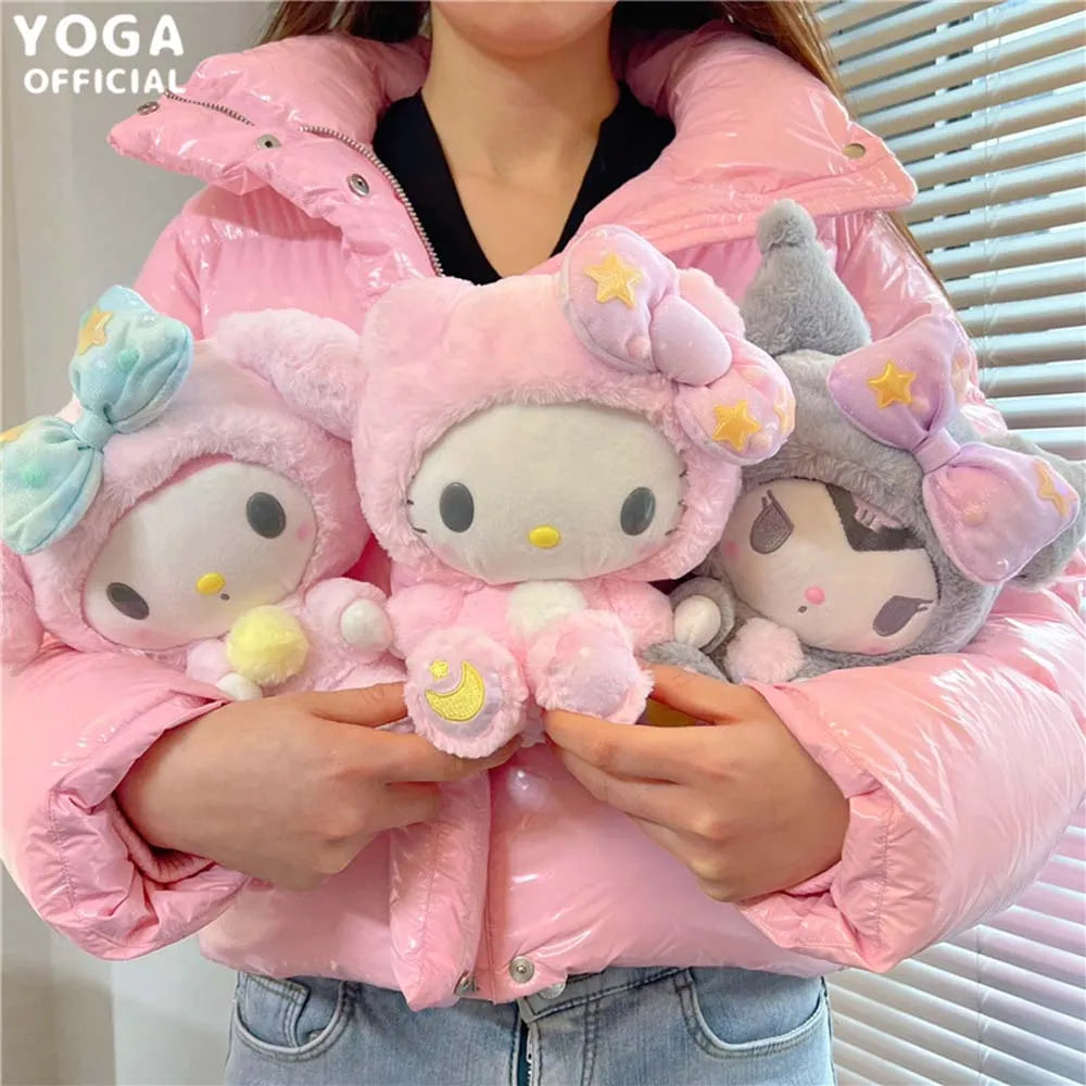 20CM Sanrio Cartoon Kawali Kuromi Hello Kitty My Melody Cinnamoroll Pillow Plush Toys Soft Stuffed Dolls for Kids Birthday Gifts