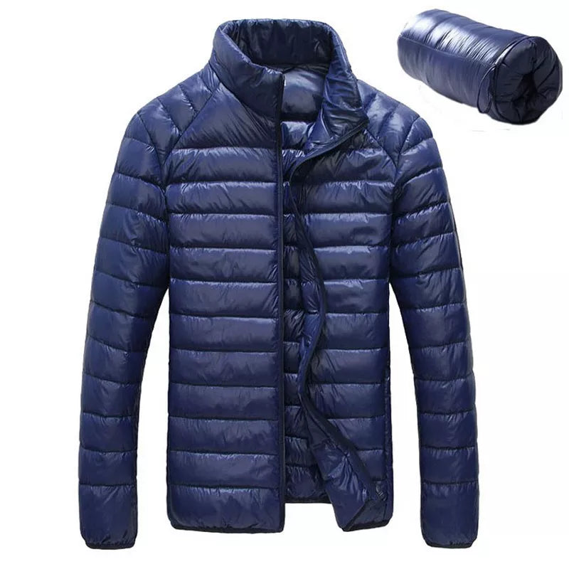 Men Winter Puffer Jacket 2024 New Ultra Light 90% White Duck Down Jackets Casual Portable Winter Coat for Men 4XL 5XL 6XL