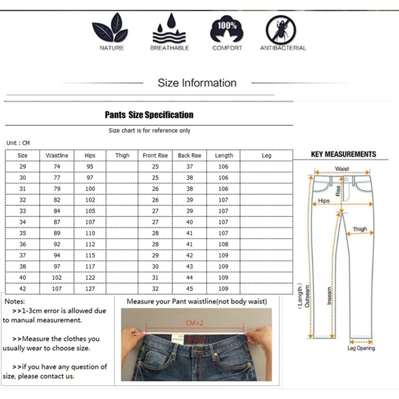 Spring Men Casual Pants Cotton Straight Mens Pants Black Army Khaki Man Trousers Plus Size 40 42 2024 Spring