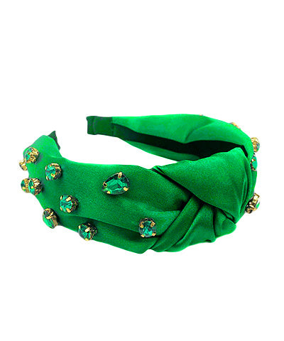 Green Jewel Knotted Headband