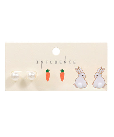 Pearl, Carrot & Bunny Easter Stud Set