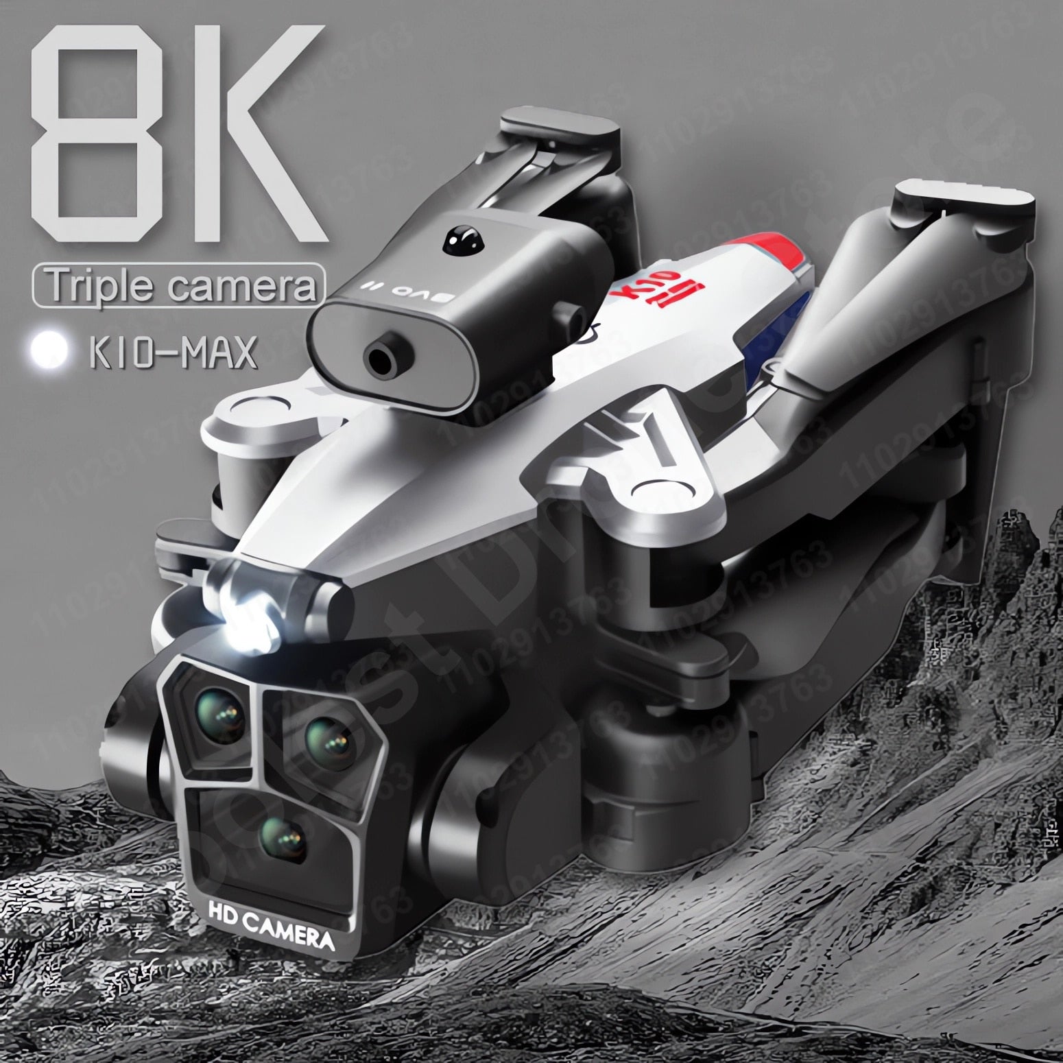 New K10max Mini Drone 4k Professinal Three Camera Wide Angle Optical