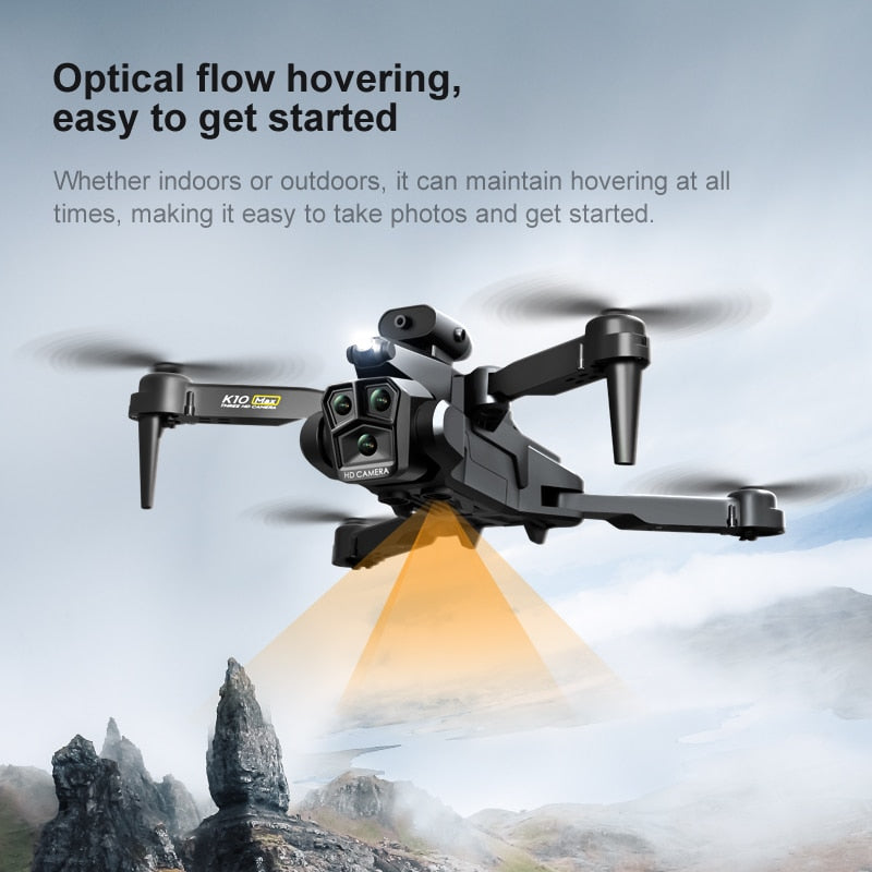 New K10max Mini Drone 4k Professinal Three Camera Wide Angle Optical