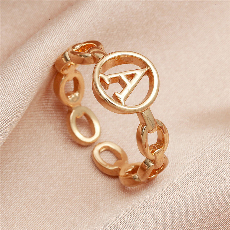 Fashion Jewelry Retro Hollow Metal Copper Plated Geometric  Ring