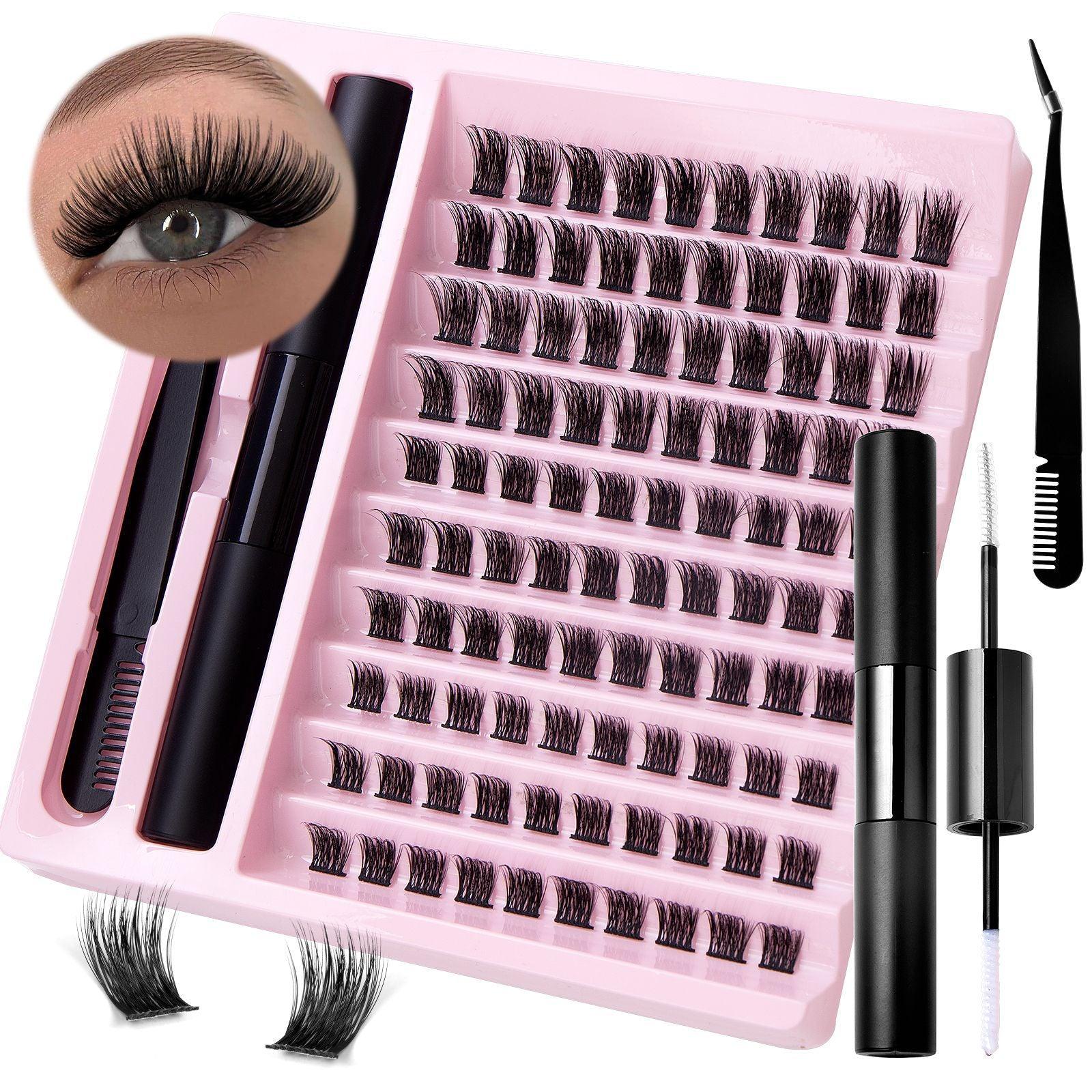 Voluminous Single Cluster False Eyelashes Kit for Enhanced Volume