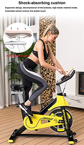 ZJDU Indoor Cycling Bike with Resistance Workout - Home Cardio Upright Bike - Exercise Bike Stationary with 6 Kg Flywheel - Ipad