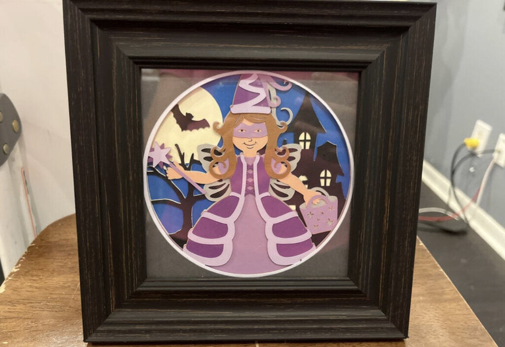 Fairy, Black shadowbox, Size: 5x5